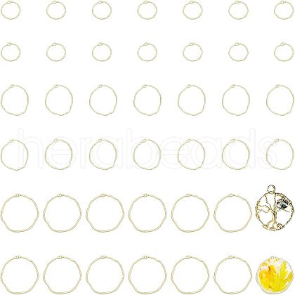 CHGCRAFT 42Pcs 3 Styles Alloy Open Back Bezel Big Pendants FIND-CA0005-78-1