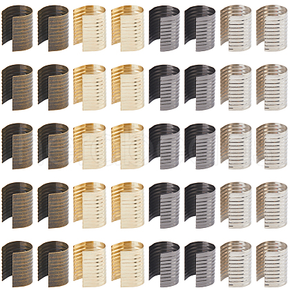 Gorgecraft 160Pcs 4 Colors Iron Fold Over Crimp Head Clips without Loop FIND-GF0006-94-1