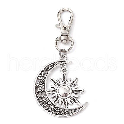 Moon & Sun Tibetan Style Alloy Pendant Decorations HJEW-JM01529-1