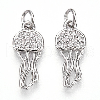 Brass Micro Pave Cubic Zirconia Pendants KK-N257-12P-1