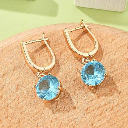 Flat Round Brass Pave Cubic Zirconia Hoop Earrings for Women EJEW-G428-22G-1