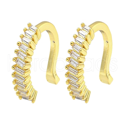 Brass Micro Pave Cubic Zirconia Cuff Earrings EJEW-C104-043G-1