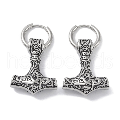 316 Surgical Stainless Steel Hoop Earrings EJEW-P274-17A-AS-1