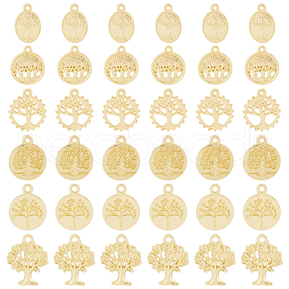 HOBBIESAY 48Pcs 6 Style Alloy Pendants FIND-HY0002-82-1