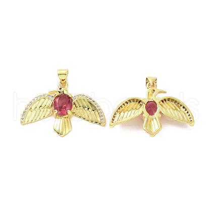 Brass Micro Pave Cubic Zirconia Pendants ZIRC-P106-49G-01-1