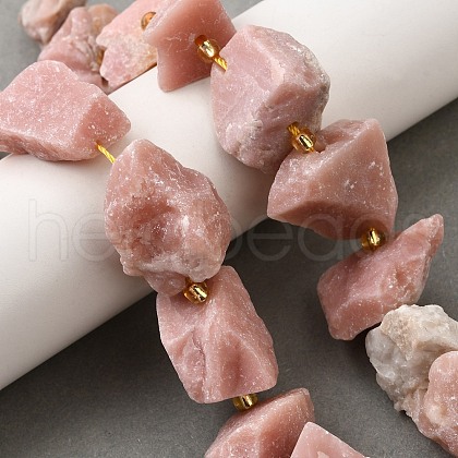 Raw Rough Natural Pink Opal Beads Strands G-Z087-B21-1