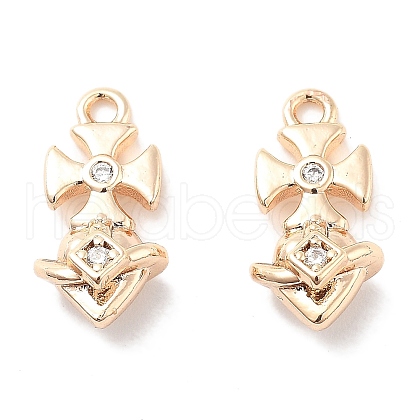 Micro Pave Clear Cubic Zirconia Pendants KK-M102-36G-1