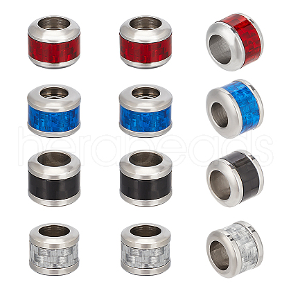 Unicraftale 12Pcs 4 Colors 304 Stainless Steel Beads STAS-UN0047-89-1