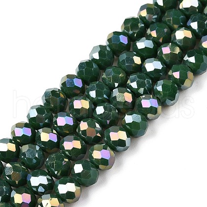 Electroplate Glass Beads Strands EGLA-A044-P6mm-B09-1