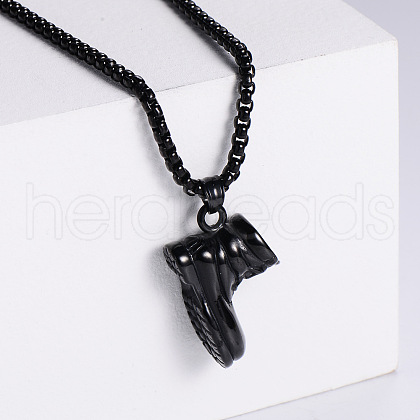 Fashionable Hip-hop Style Stainless Steel Sports Shoes Snow Boots Pendant Punk Necklace Accessories PS8628-3-1