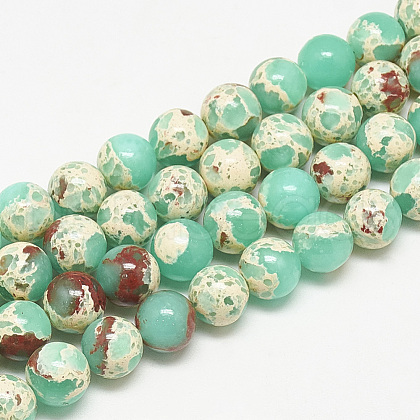 Synthetic Imperial Jasper Beads Strands G-S300-41C-6mm-1