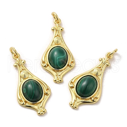 Natural Malachite Pendants G-C096-03G-07-1