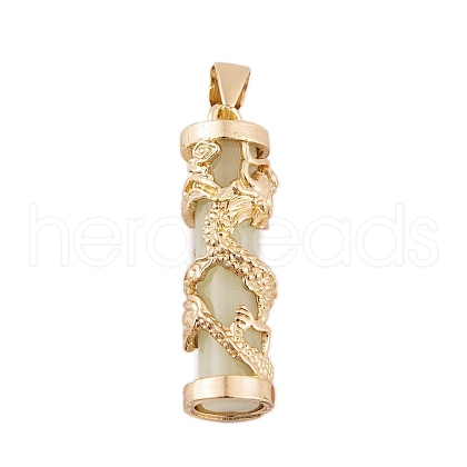 Synthetic Luminous Stone Column Pendants FIND-C058-01G-07-1