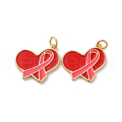 Brass Enamel Pendants KK-Q098-18G-A-1