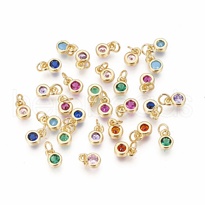 Brass with Single Cubic Zirconia Charms X-ZIRC-F095-03G-1