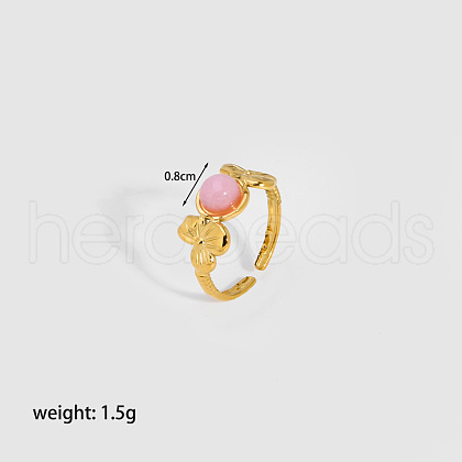 Round Natural Rose Quartz Ring MM2562-1-1