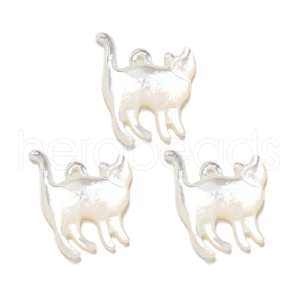 Natural White Shell Pendants SSHEL-N038-05A-01-1