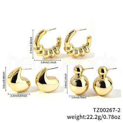 3 Pairs Elegant Fashionable Plastic Earring Sets ZG6884-2-1