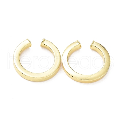 Rack Plating Brass Ring Cuff Earrings for Women EJEW-G352-06G-1