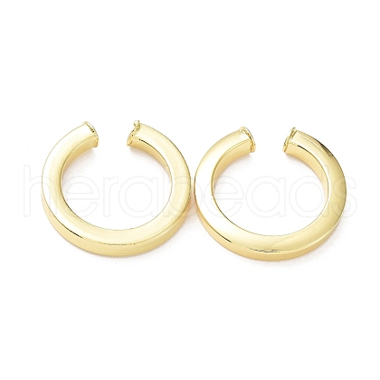 Rack Plating Brass Ring Cuff Earrings for Women EJEW-G352-06G-1