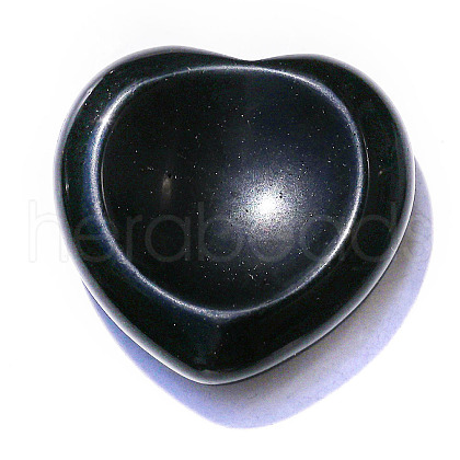 Natural Obsidian Heart Worry Stone for Reiki Balancing PW-WG62388-12-1