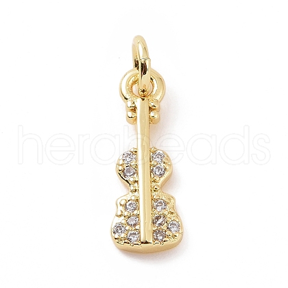 Brass Micro Pave Cubic Zirconia Charms KK-C012-13G-1