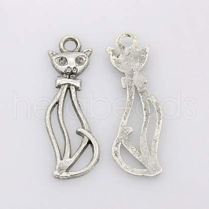 Tibetan Style Alloy Kitten Pendants X-LF10383Y-1