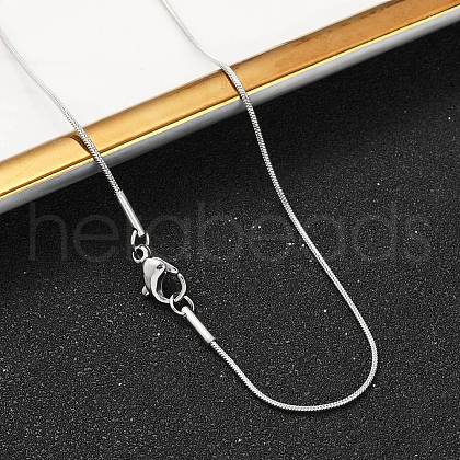 Tarnish Resistant 304 Stainless Steel Snake Chain Necklaces NJEW-F196-14P-1