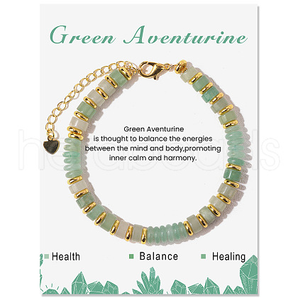 Adjustable Natural Green Aventurine Bead Bracelets PW-WG4E155-03-1