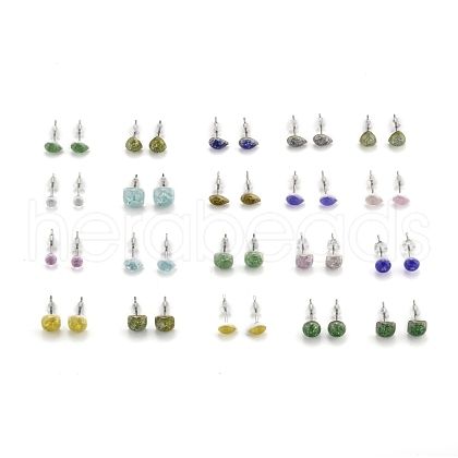 Porcelain Stud Earrings EJEW-P186-R01-1