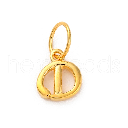 925 Sterling Silver Letter Charms with Jump Rings STER-R008-01G-D-1