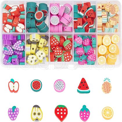  150~180Pcs 10 Styles Handmade Polymer Clay Beads CLAY-NB0001-38-1