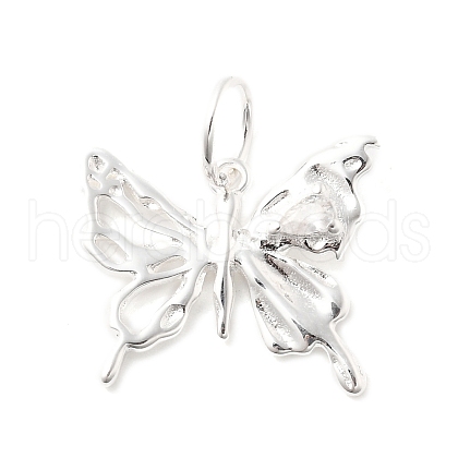 925 Sterling Silver Pave Clear Cubic Zirconia Hollow Butterfly Pendants STER-S013-03S-1