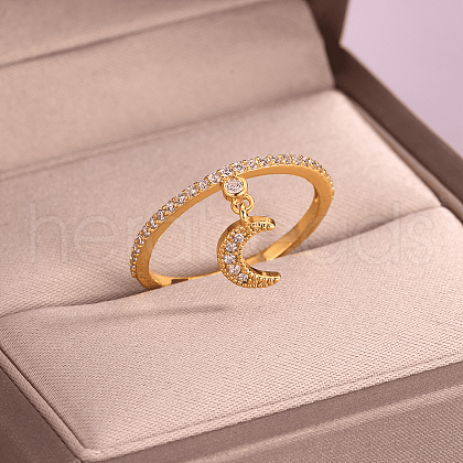 Brass Micro Pave Cubic Zirconia Finger Rings for Women SB7681-5-1