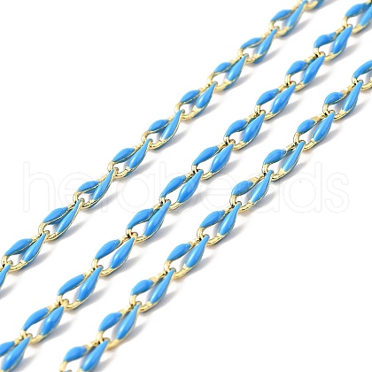 Brass Enamel Curb Chains CHC-C003-13G-10-1