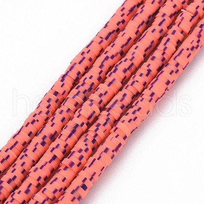 Handmade Polymer Clay Bead Strands CLAY-S094-4mm-A07-1