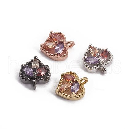 Brass Micro Pave Cubic Zirconia Charms ZIRC-L091-048-1