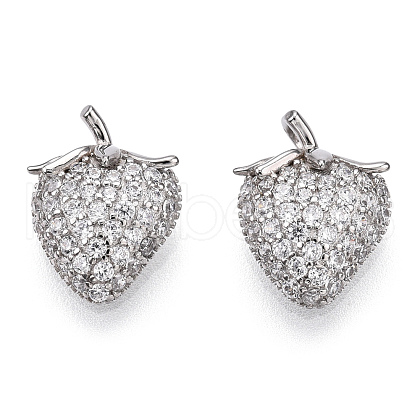 Rhodium Plated 925 Sterling Silver Micro Pave Cubic Zirconia Charms STER-T004-60P-1