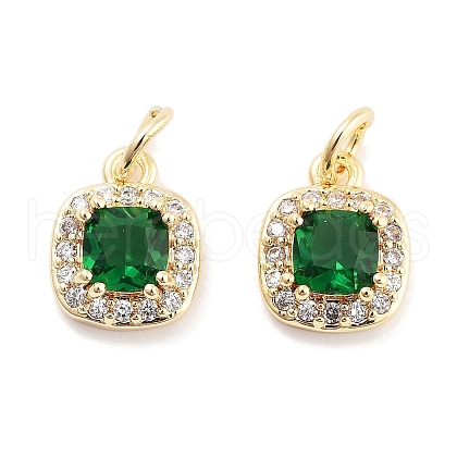 Brass with Cubic Zirconia  Pendants KK-P271-33G-1