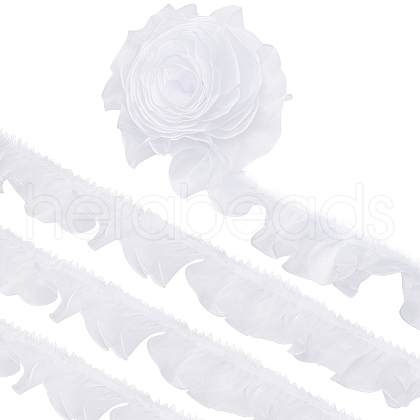 BENECREAT 10M Polyester Pleated Lace Trims OCOR-BC0006-26B-1