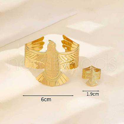 Eagle Alloy Cuff Bangles & Rings Sets for Women FS-WGB3658-01-1
