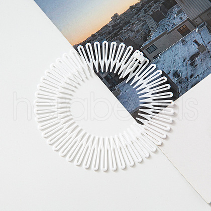 Plastic Full Circular Flexible Comb Hair Bands OHAR-PW0003-190A-1