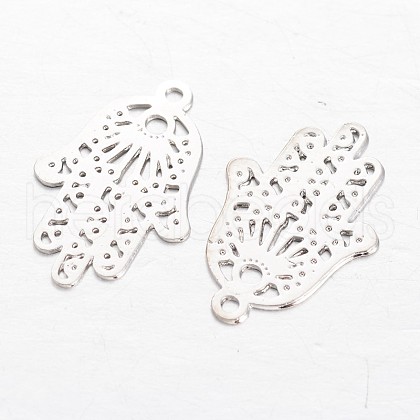 Palm Brass Pendants KK-F371-57P-1