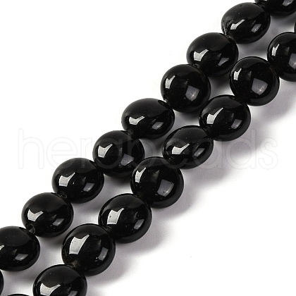 Natural Black Stone Beads Strands G-T047-A17-01-1