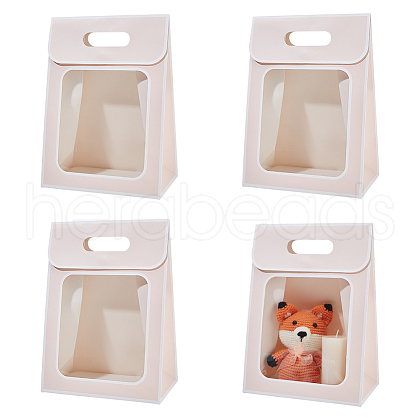 Folding Paper Gift Bags with Window ABAG-WH0045-20C-1