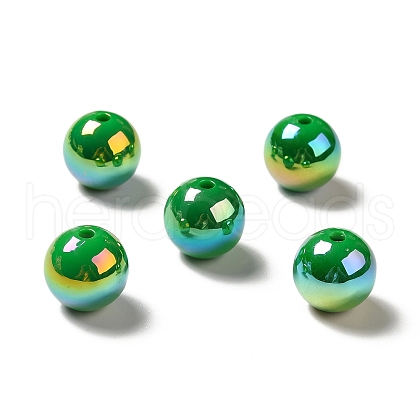 UV Plating Rainbow Iridescent Acrylic Beads PACR-D070-01G-1