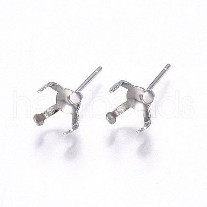 304 Stainless Steel Stud Earring Findings X-STAS-I095--08P-B-1