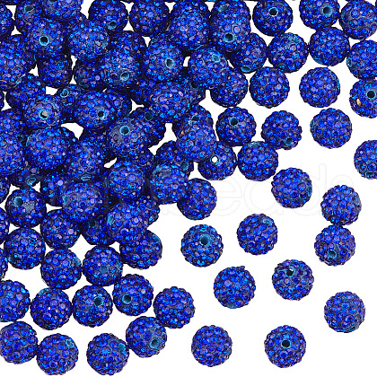 SUNNYCLUE 120Pcs Pave Disco Ball Beads RB-SC0001-13C-1