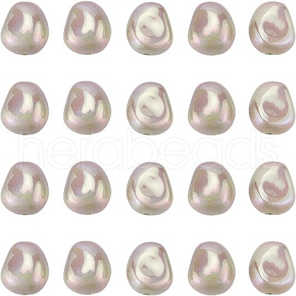 SUNNYCLUE 30Pcs Spray Painted ABS Plastic Beads KY-SC0002-09B-1