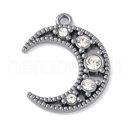 Rack Plating Alloy Rhinestone Pendants PALLOY-F018-20B-1